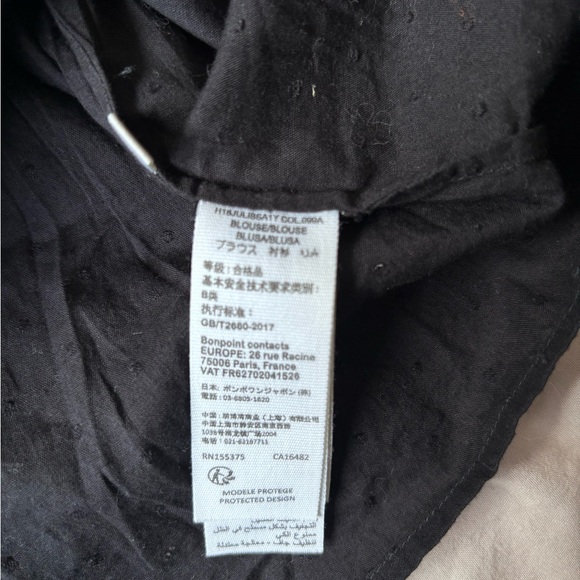 Women's Black Lace-Trim High-Neck Long Sleeve Blouse - Picture 3 of 14